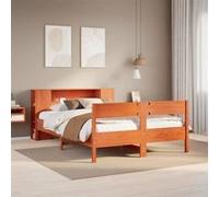 vidaXL Lit bibliothèque sans matelas cire marron 140x190 cm pin massif