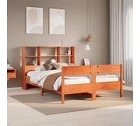 vidaXL Lit bibliothèque sans matelas cire marron 140x190 cm pin massif 3323001 Marron G