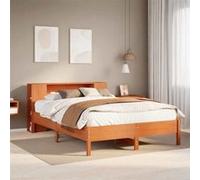 vidaXL Lit bibliothèque sans matelas cire marron 140x190 cm pin massif