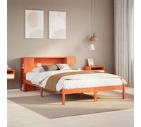 vidaXL Lit bibliothèque sans matelas cire marron 140x190 cm pin massif, lit, meuble de chambre à coucher, lit avec 3321552 Marron G