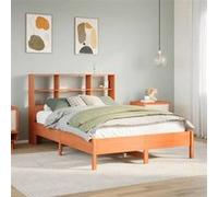 vidaXL Lit bibliothèque sans matelas cire marron 140x200 cm pin massif 3322872 Marron G
