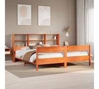 vidaXL Lit bibliothèque sans matelas cire marron 180x200 cm pin massif