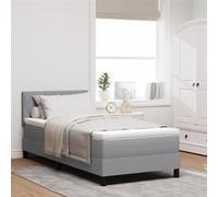 vidaXL Lit Box Spring avec Matelas Gris Clair 90x200 cm Tissu