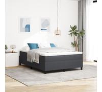 vidaXL Lit Box Spring avec Matelas Gris Foncé 160x200 cm Tissu Corduroy