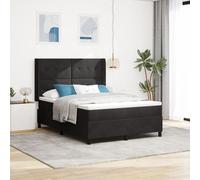 vidaXL Lit Box Spring avec Matelas & LED Noir 140x190 cm en Velours