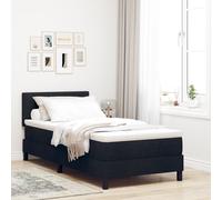 vidaXL Lit Box Spring avec Matelas & LED Noir 80x200 cm Tissu Noir