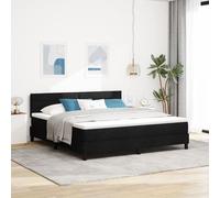 vidaXL Lit box spring avec matelas noir 180x200 cm tissu