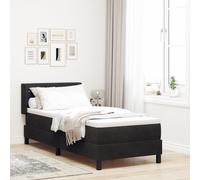 vidaXL Lit box spring avec matelas noir 80x200 cm velours
