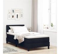 vidaXL lit Box Spring avec matelas Noir 90x190 cm Tissu 3338575