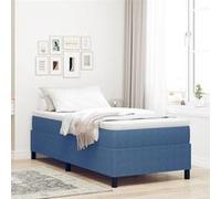 vidaXL Lit Box Spring Bleu 90x200 cm Tissu en velours côtelé