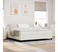 vidaXL Lit Box Spring Crème 200x200 cm en Tissu Côtelé