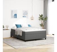vidaXL Lit Box Spring Gris clair 140x200 cm Tissu Corde