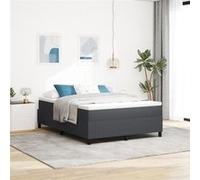 vidaXL Lit Box Spring Gris Foncé 140x200 cm Tissu Corde 3337408 Gris