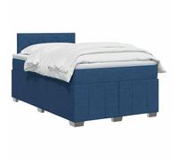 vidaXL Lit boxspring avec Matelas Bleu 120 x 190 cm Tissu, Boxspring Moderne, tête de lit réglable, Matelas Ferme, Sommeil Confortable, Meuble déco stylé