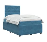 vidaXL Lit boxspring avec Matelas Bleu 120 x 190 cm Velours, Chambre Moderne, lit à Ressorts, Matelas réglable, Cadre stylé, Sommeil Confortable à la Maison