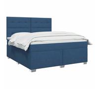 vidaXL Lit boxspring avec Matelas Bleu 140 x 200 cm Tissu, Mobilier de Chambre, lit Moderne, sommier, Cadre Ajustable, Confort de Sommeil, Installation intérieure à la Maison