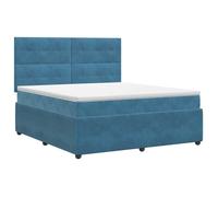 vidaXL Lit boxspring avec Matelas Bleu 160 x 200 cm Velours, Chambre Moderne, lit à Ressorts, Matelas réglable, Cadre stylé, Sommeil Confortable à la Maison