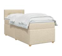 vidaXL Lit boxspring avec Matelas Crème 100 x 200 cm Tissu