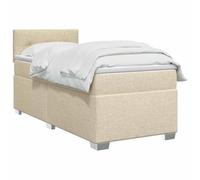 vidaXL Lit boxspring avec Matelas Crème 100 x 200 cm Tissu