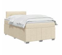vidaXL Lit boxspring avec Matelas Crème 120 x 190 cm Tissu