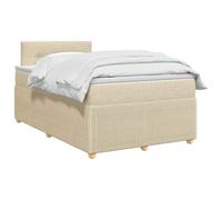 vidaXL Lit boxspring avec Matelas Crème 120 x 200 cm Tissu