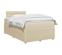 vidaXL Lit boxspring avec Matelas Crème 120 x 200 cm Tissu, Chambre Tendance, lit Box Spring Moderne, tête réglable, Cadre rembourré, Solution Matelas mi-Ferme