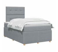 vidaXL Lit boxspring avec Matelas Gris Clair 120 x 190 cm Tissu