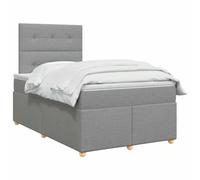 vidaXL Lit boxspring avec Matelas Gris Clair 120 x 190 cm Tissu