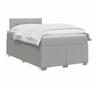 vidaXL Lit boxspring avec Matelas Gris Clair 120 x 190 cm Tissu