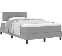 vidaXL Lit boxspring avec matelas gris clair 120 x 190 cm Tissu