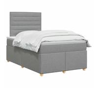 vidaXL Lit boxspring avec Matelas Gris Clair 120 x 190 cm Tissu, Mobilier Moderne pour Chambre, lit avec sommier, Cadre réglable, Matelas Confortable, Solution de Sommeil stylée