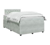 vidaXL Lit boxspring avec Matelas Gris Clair 120 x 190 cm Velours, Lit Moderne, avec tête de lit Ajustable, Velours, Confortable, Meuble Gain de Place stylé pour la Chambre