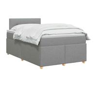 vidaXL Lit boxspring avec Matelas Gris Clair 120 x 200 cm Tissu
