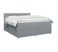 vidaXL Lit boxspring avec Matelas Gris Clair 140 x 190 cm Tissu, Chambre Tendance, lit Box Spring Moderne, tête réglable, Cadre rembourré, Solution Matelas mi-Ferme