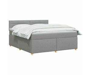 vidaXL Lit boxspring avec Matelas Gris Clair 140 x 190 cm Tissu, Lit de Chambre, Cadre Box Moderne avec tête réglable, Matelas Ferme, mobilier Soutien pour Un Sommeil paisible