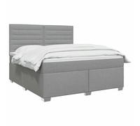 vidaXL Lit boxspring avec Matelas Gris Clair 140 x 200 cm Tissu, Mobilier de Chambre, lit Moderne, sommier, Cadre Ajustable, Confort de Sommeil, Installation intérieure à la Maison
