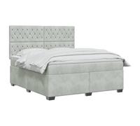 vidaXL Lit boxspring avec Matelas Gris Clair 140 x 200 cm Velours