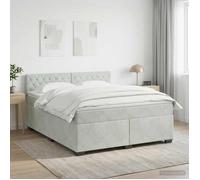 vidaXL Lit boxspring avec matelas Gris clair 140 x 200 cm Velours 3450722