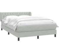 vidaXL Lit boxspring avec matelas gris clair 140x210 cm velours