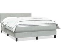 vidaXL Lit boxspring avec matelas gris clair 140x210 cm velours