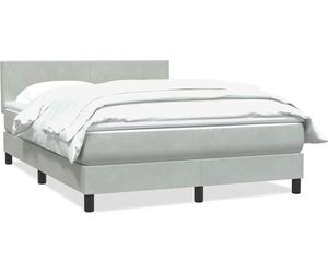 vidaXL Lit boxspring avec matelas gris clair 140x210 cm velours