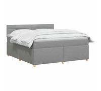 vidaXL Lit boxspring avec Matelas Gris Clair 160 x 200 cm Tissu