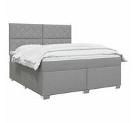 vidaXL Lit boxspring avec Matelas Gris Clair 160 x 200 cm Tissu