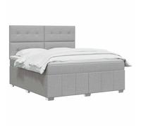 vidaXL Lit boxspring avec matelas Gris clair 180 x 200 cm Tissu 3454197