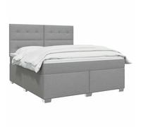 vidaXL Lit boxspring avec Matelas Gris Clair 180 x 200 cm Tissu, Mobilier de Chambre, lit Moderne, sommier, Cadre Ajustable, Confort de Sommeil, Installation intérieure à la Maison