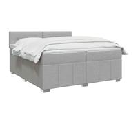 vidaXL Lit boxspring avec Matelas Gris Clair 200 x 200 cm Tissu
