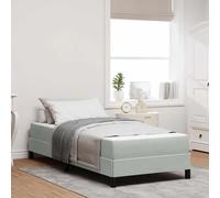 vidaXL Lit boxspring avec matelas Gris clair 80 x 210 cm Velours