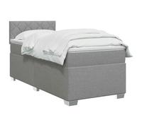 vidaXL Lit boxspring avec Matelas Gris Clair 90 x 190 cm Tissu, Chambre, Lit Box Spring Moderne, Surface de Sommeil, Tête réglable, Cadre Fonctionnel, Soutien Matelas Cozy