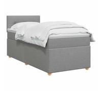 vidaXL Lit boxspring avec Matelas Gris Clair 90 x 200 cm Tissu, Lit de Chambre, Cadre Box Moderne avec tête réglable, Matelas Ferme, mobilier Soutien pour Un Sommeil paisible