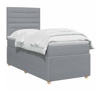 vidaXL Lit boxspring avec Matelas Gris Clair Simple Tissu